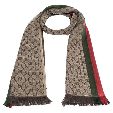 gucci striped wool scarf|gucci neckerchief.